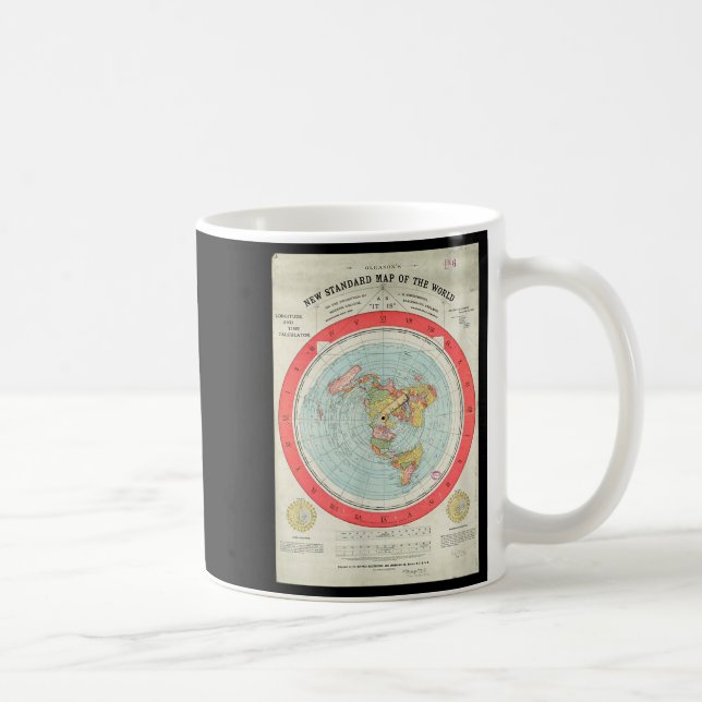 Mug Gleason's New Standard Map Of The World - Flat Ear (Droite)