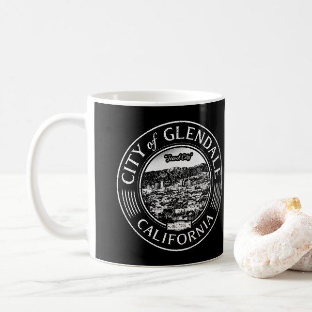 MUG GLENDALE CALIFORNIA - MONTAGNES SAN GABRIEL (Avec donut)
