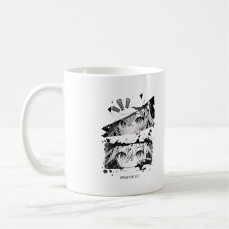 Mug Glitch Anime Eyes Black & White Aesthetic Manga