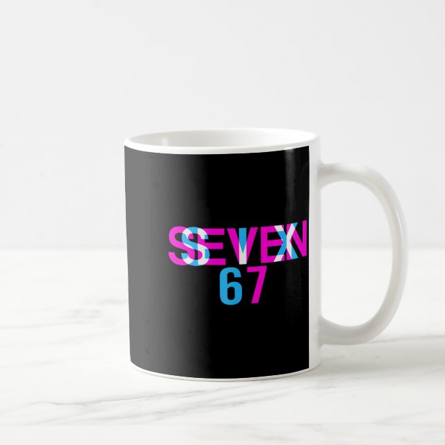 Mug Glitch Optical Illusion Funny Six Seven 67 Meme Ge (Droite)