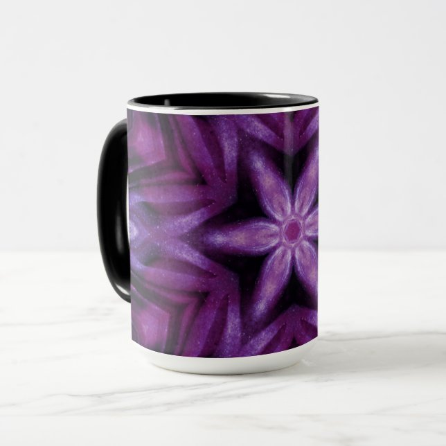 Mug Glitterie Purple Kaleidoscope Coeurs Gradient (Devant gauche)