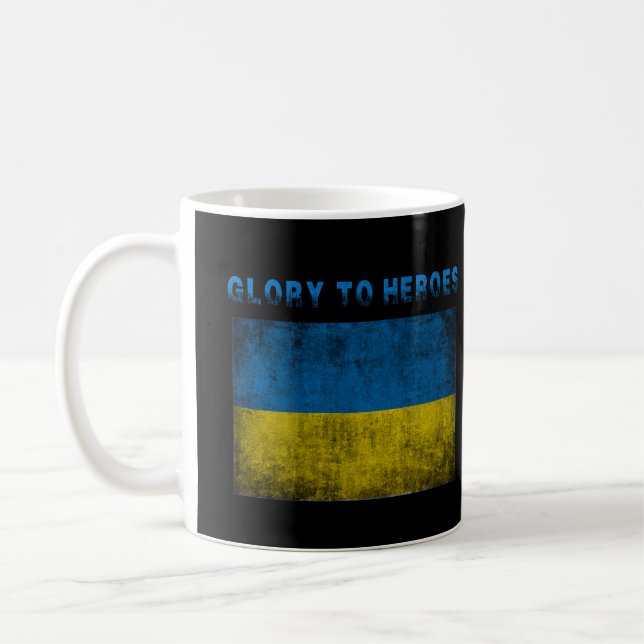 Mug Gloire aux héros, supportez l'Ukraine (Gauche)