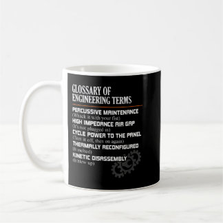 Mug Glossaire des termes d'ingénierie Drôle d'ingénieu