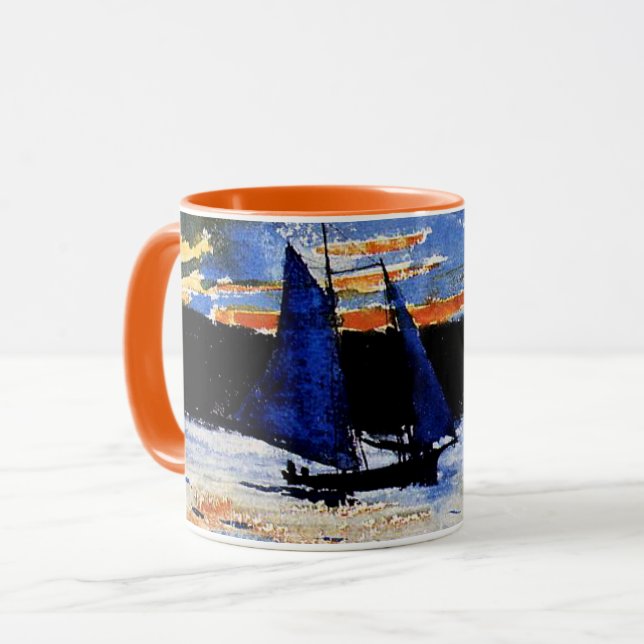 Mug Gloucester Coucher de soleil peinture par Winslow  (Devant gauche)