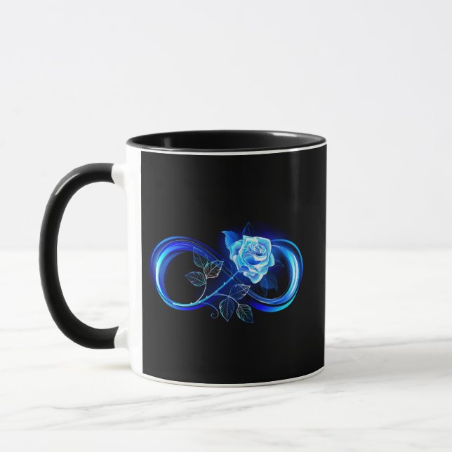 Mug Glowing infinity with blue rose (Gauche)