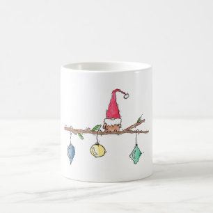 Mug Gnome, brindille et ornements de Noël