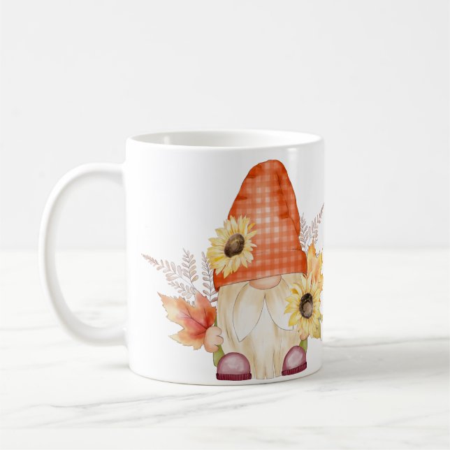 Mug Gnome D'Automne Avec Fleurs De Soleil (Gauche)
