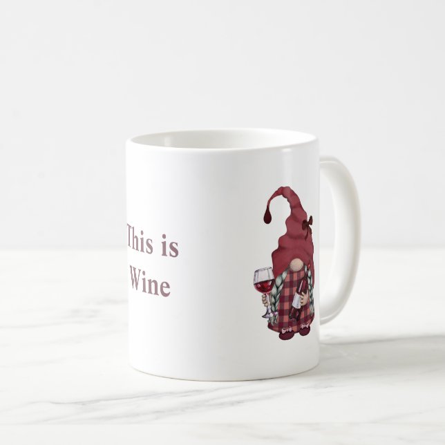 Mug Gnome du vin Personnaliser Ceci est Vin (Devant droit)