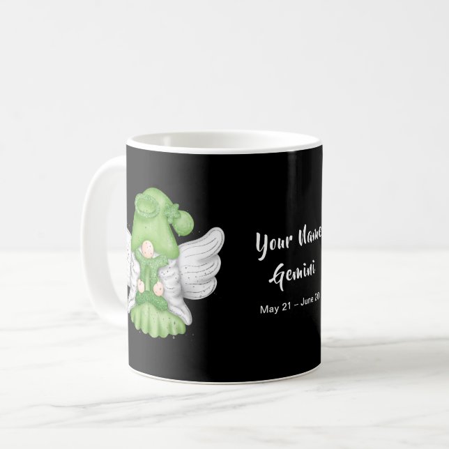 Mug Gnome Gemini Astrologie Signal Angel Votre Nom (Devant gauche)