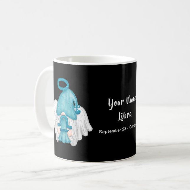 Mug Gnome Libra Astrologie Signal Angel Votre Nom (Devant gauche)