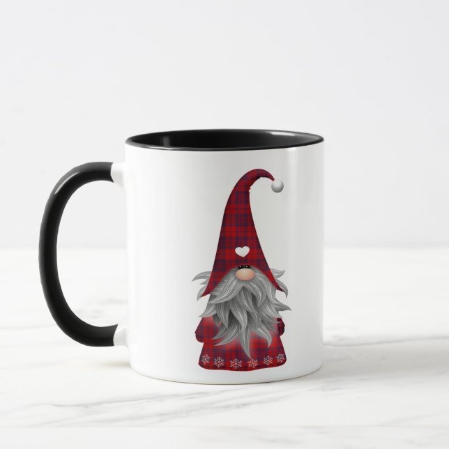 Mug Gnome rouge de ferme de Noël de plaid de Buffalo (Gauche)