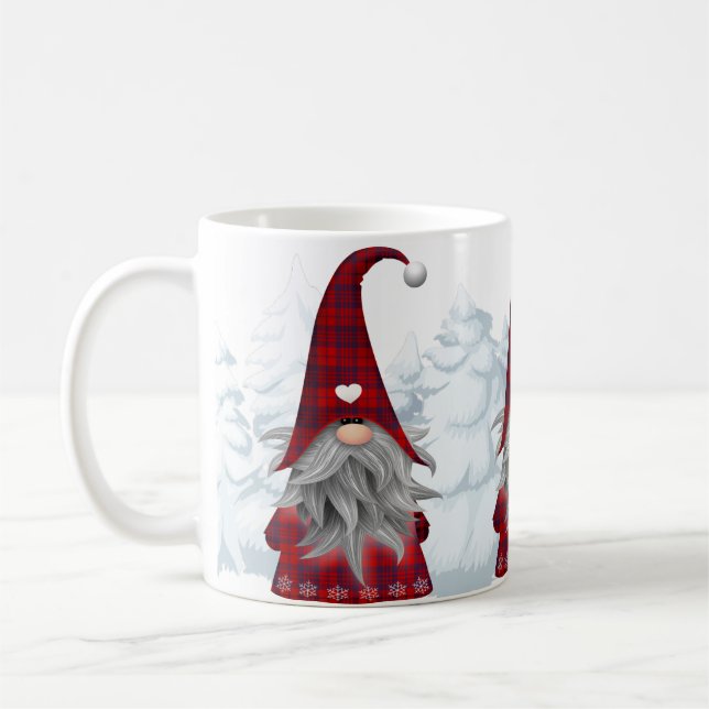 Mug Gnome rouge plaid (Gauche)