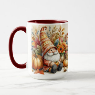 Mug Gnomes d'automne vintages avec feuilles d'automne