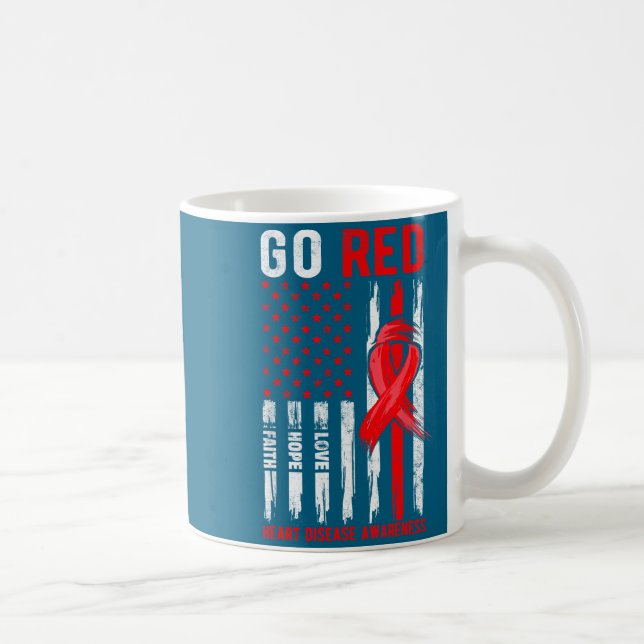 Mug Go Red Heart Disease Suprt Flag - Heart Disease Aw (Droite)