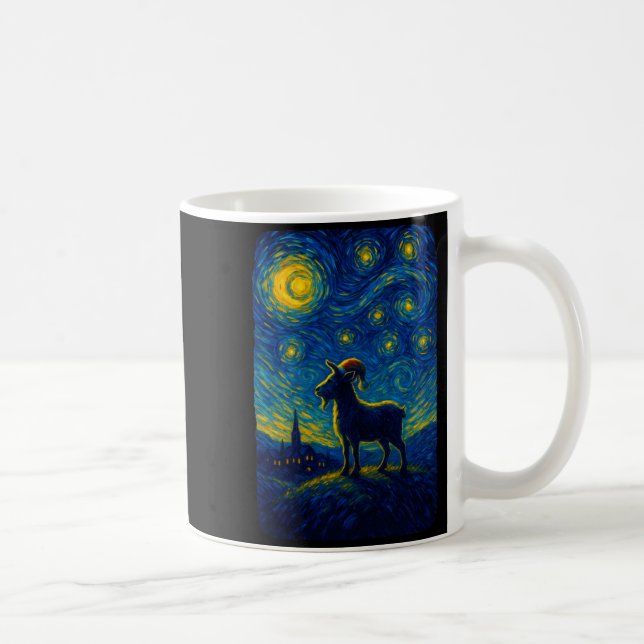 Mug Goat Lover Santa Hat Christmas Starry Cute Night V (Droite)