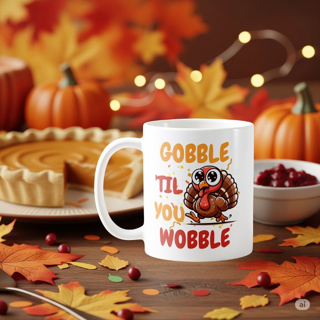 Mug Gobble ‘Jusqu'à ce que vous marchiez - Thankesgivi (Créateur téléchargé)