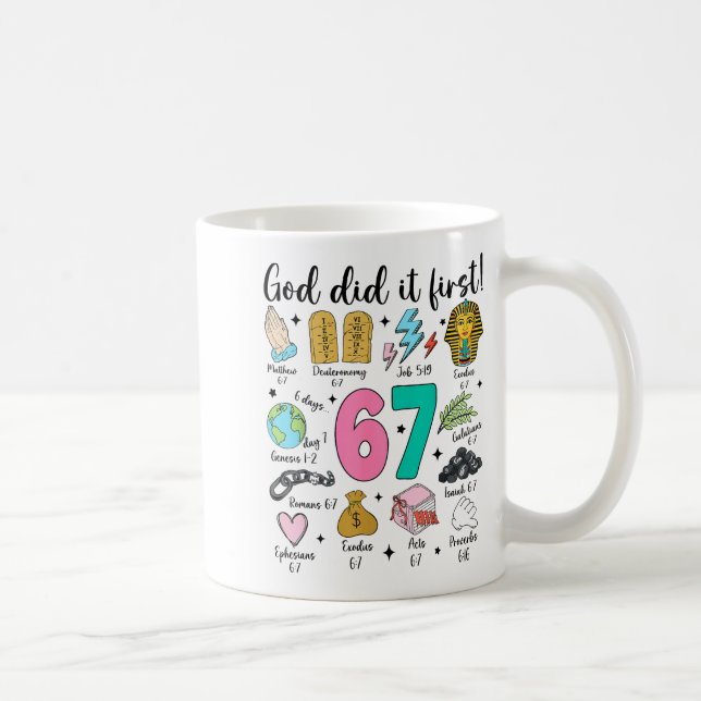 Mug God Did It First 67 Six Seven Meme Jesus Christ Bi (Droite)