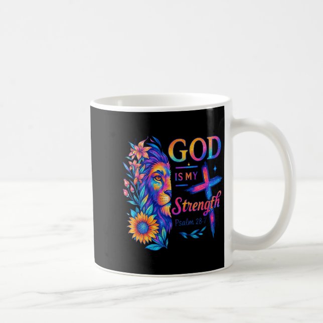 Mug God Is My Strength Psalm 28_7 Lion Tee  (Droite)