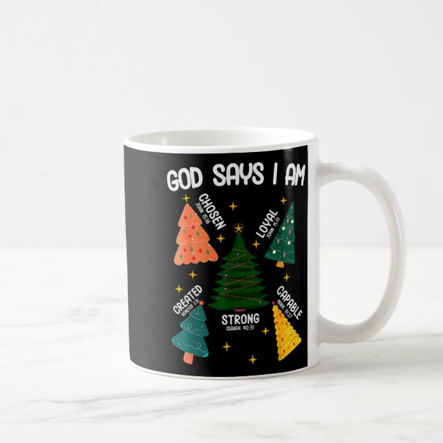 Mug God Says I Am Christmas Tree Lover Men Women Chris (Droite)