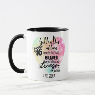 Mug Godgirl Sweet16 Citer Braver cadeau plus fort