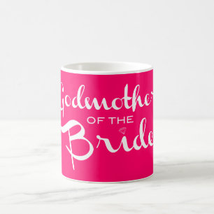 Mug Godmère de la mariée blanche sur rose chaud