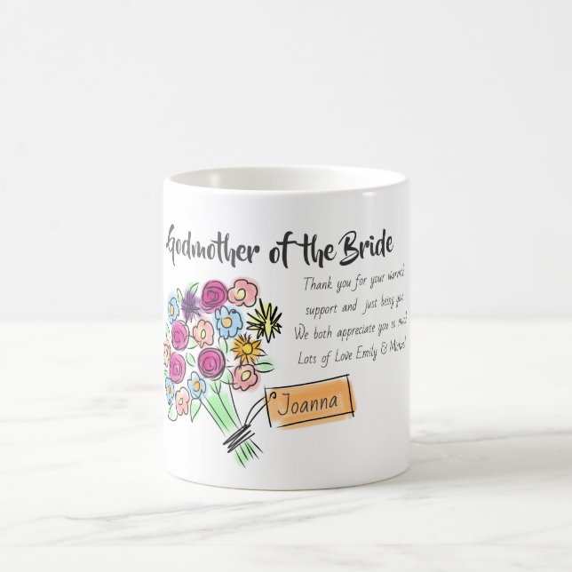 Mug Godmère de la mariée Message de Merci personnalisé (Centre)