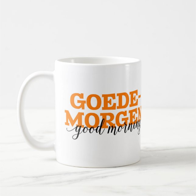 Mug Goedemorgen/vocabulaire néerlandais de mot bonjour (Gauche)