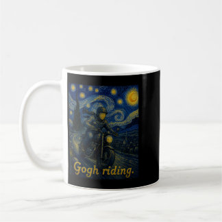 Mug Gogh à moto ciel de nuit drôle artiste