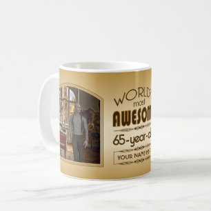 Mug Gold 65th Birthday World's Best Custom Photo Frame