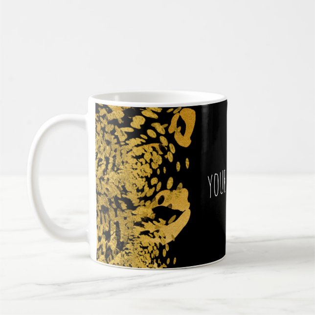 Mug Gold & Black Exotic Jungle Cheetah Glam Café Thé (Gauche)