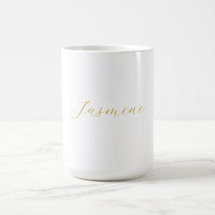 Mug Gold Color Calligraphy Professional Nom personnali