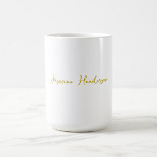 Mug Gold Color Calligraphy Professional Nom personnali
