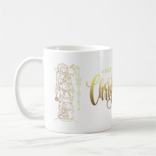 Mug Gold Foil Style Photo Collage Joyeux sapin de Noël