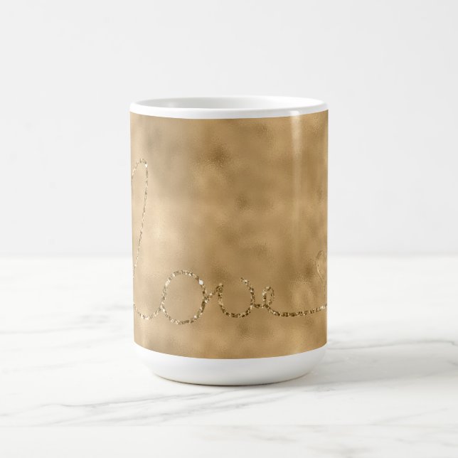 Mug Gold Glam Glitz Parties scintillant Coeur d'amour (Centre)