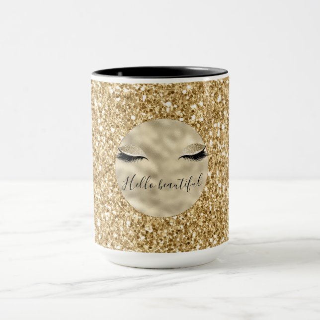 Mug Gold Glam Parties scintillant Girly Eyelashes pers (Centre)