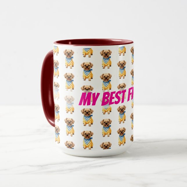 Mug Gold Grooming Dog Personalized Elegant Collection (Devant gauche)