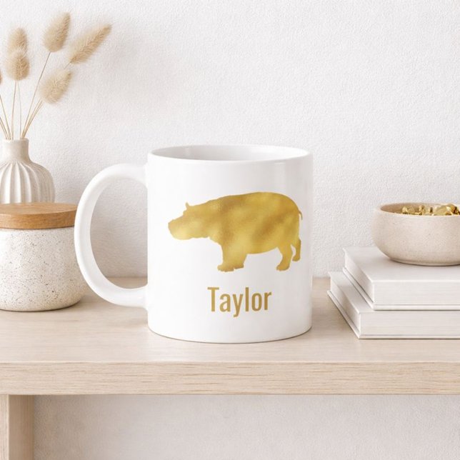 Mug Gold Hippo Name  (Créateur téléchargé)