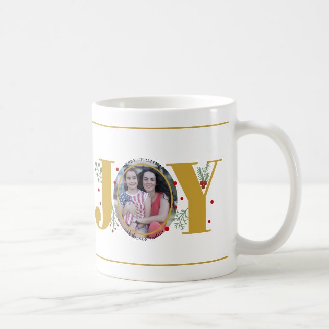 Mug Gold Joy avec baies photo de Noël (Droite)