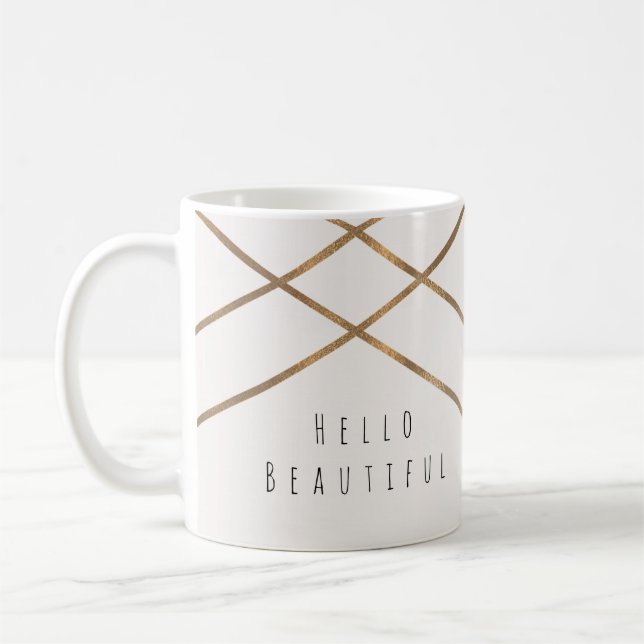Mug Gold Lines Modern Géométrique Glam Belle Personnal (Gauche)