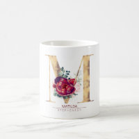 Gold Parties scintillant M Monogramme Floral Bourg