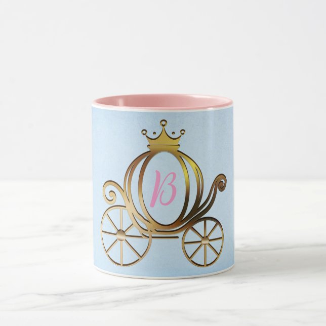 Mug Gold Princess Carriage Blue Storybook (Centre)