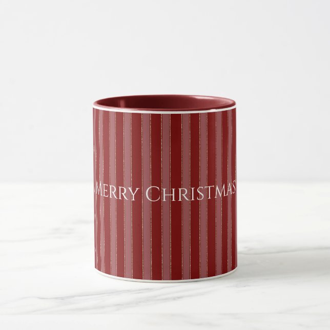 Mug Gold Red Stripes Christmas (Centre)