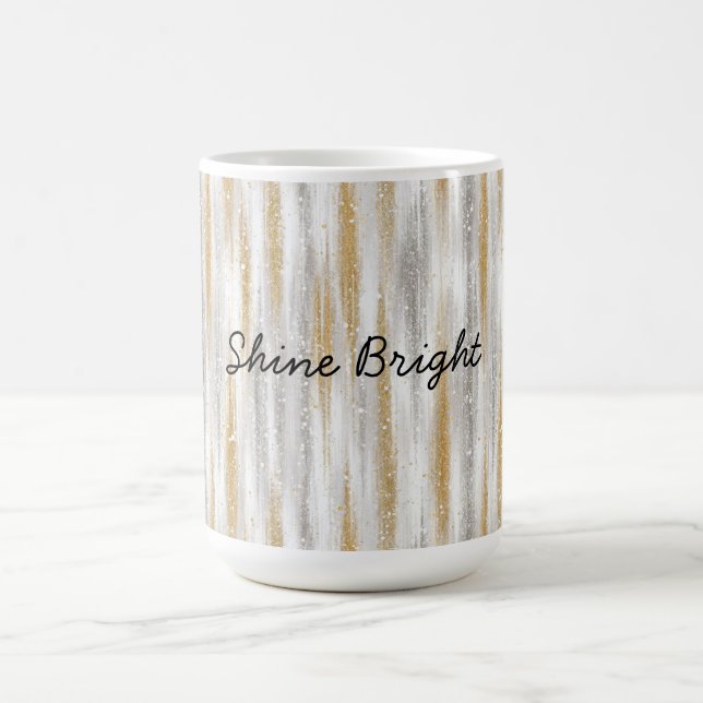 Mug Gold Silver Stripes Christmas Celebration Birthday (Centre)