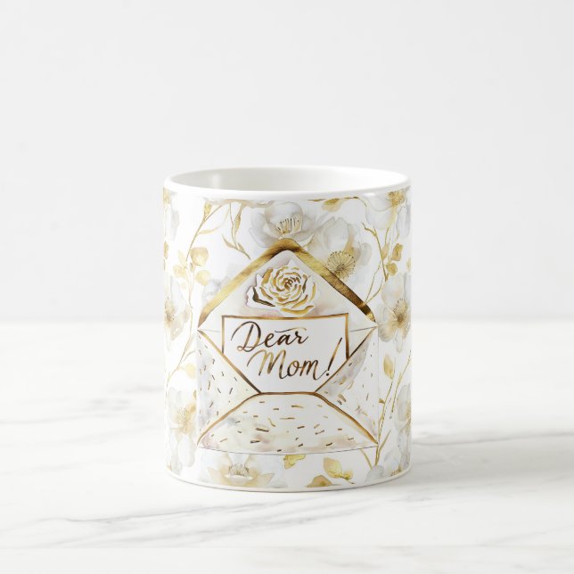 Mug Gold White Floral Mom (Centre)