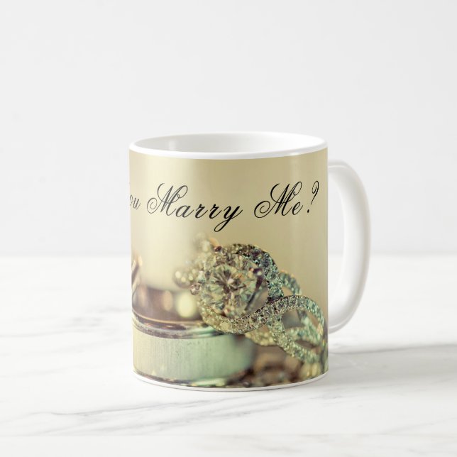 Mug Gold Will You Marry Me Proposition Script Élégant (Devant droit)