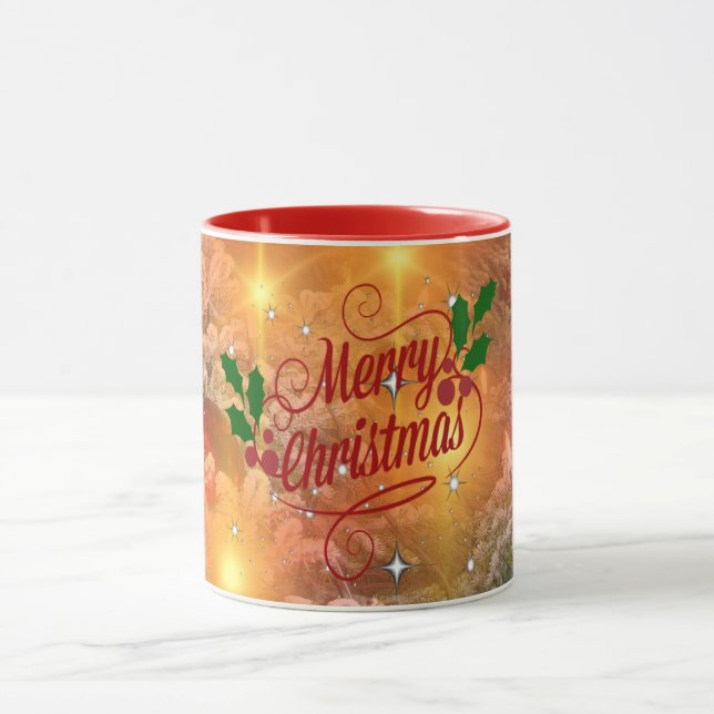 Mug   Golden Christmas design, (Centre)