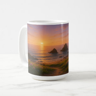 Mug Golden Drift : Coucher de soleil sur Fleur sauvage