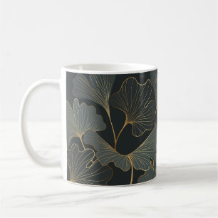 Mug Golden Ginkgo : Luxueux Déco Floral.
