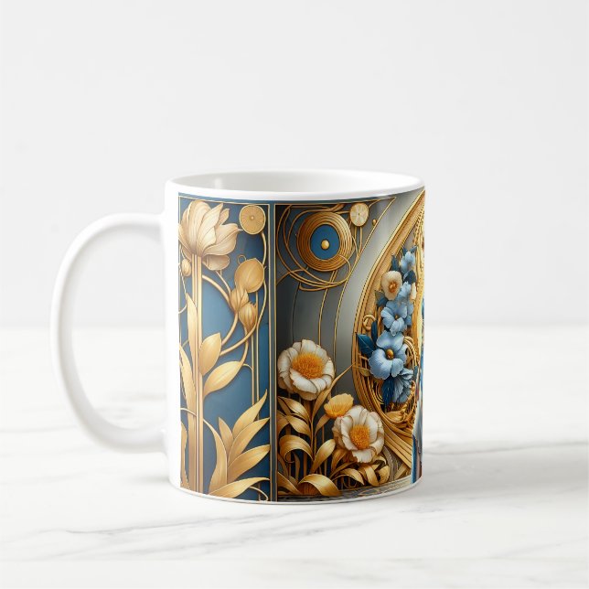 Mug Golden Goddess in Art Nouveau Bloom (Gauche)