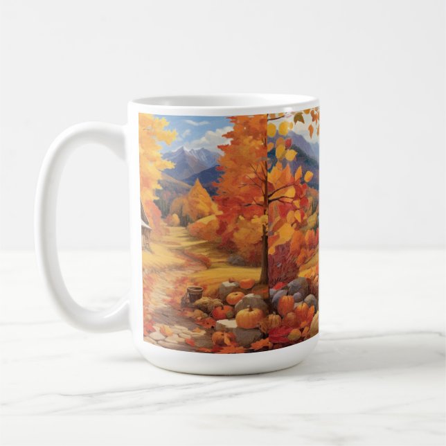 Mug Golden Harvest Embrasse les Feuilles chauds de l'a (Gauche)